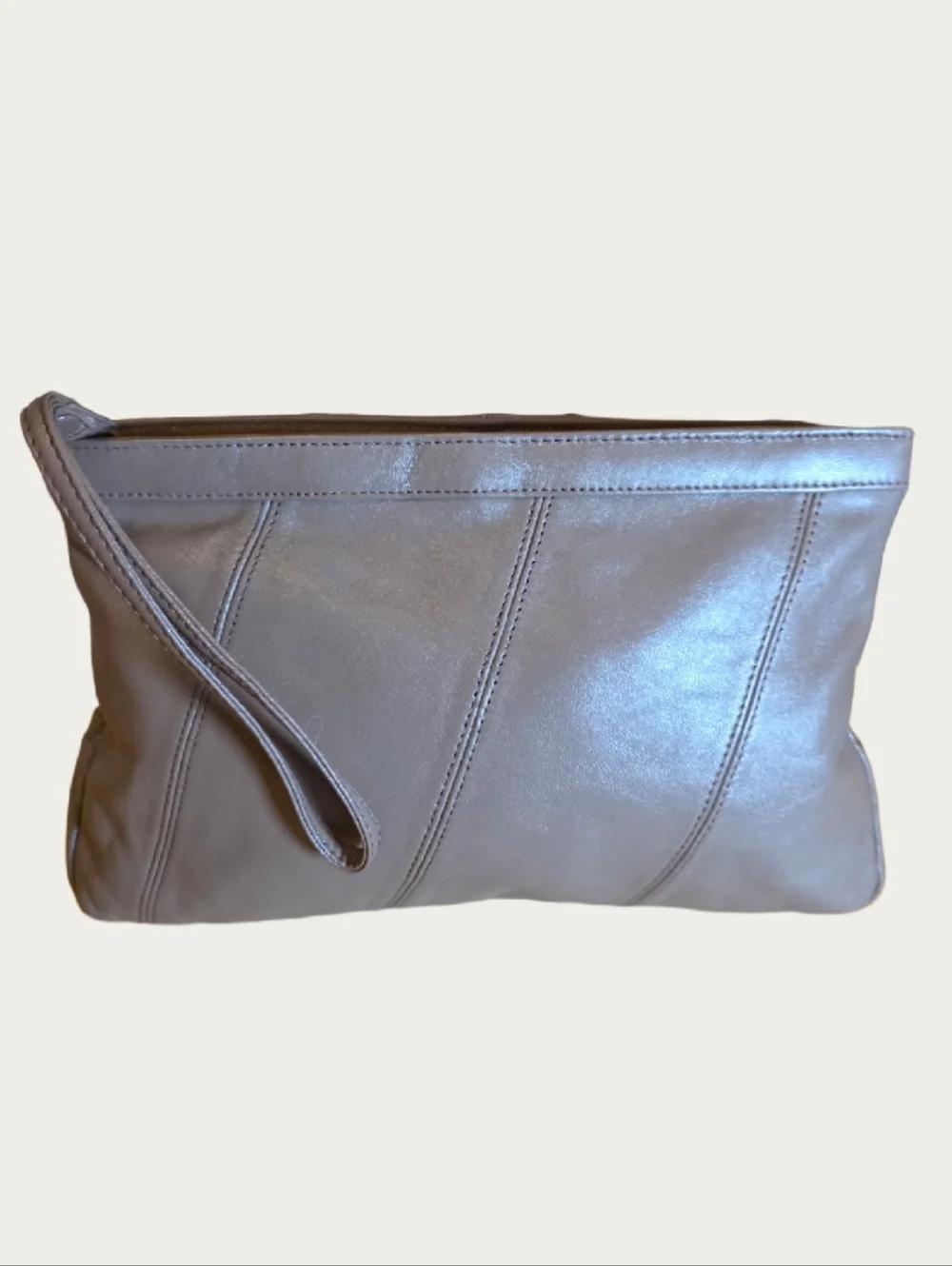 Vintage 80's Brenalini by Jonotti Brown Leather Wristlet Clutch Bag Butter Soft